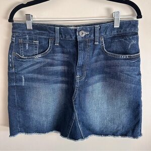 1969 Gap Mini Denim Skirt Blue Size 10/30 Frayed Bottom‎